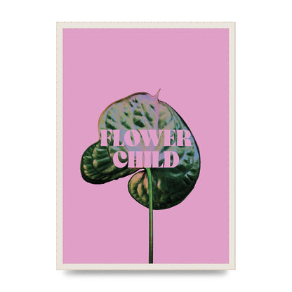 Flower Child Pink Leaf" Wall Art - A2 framed