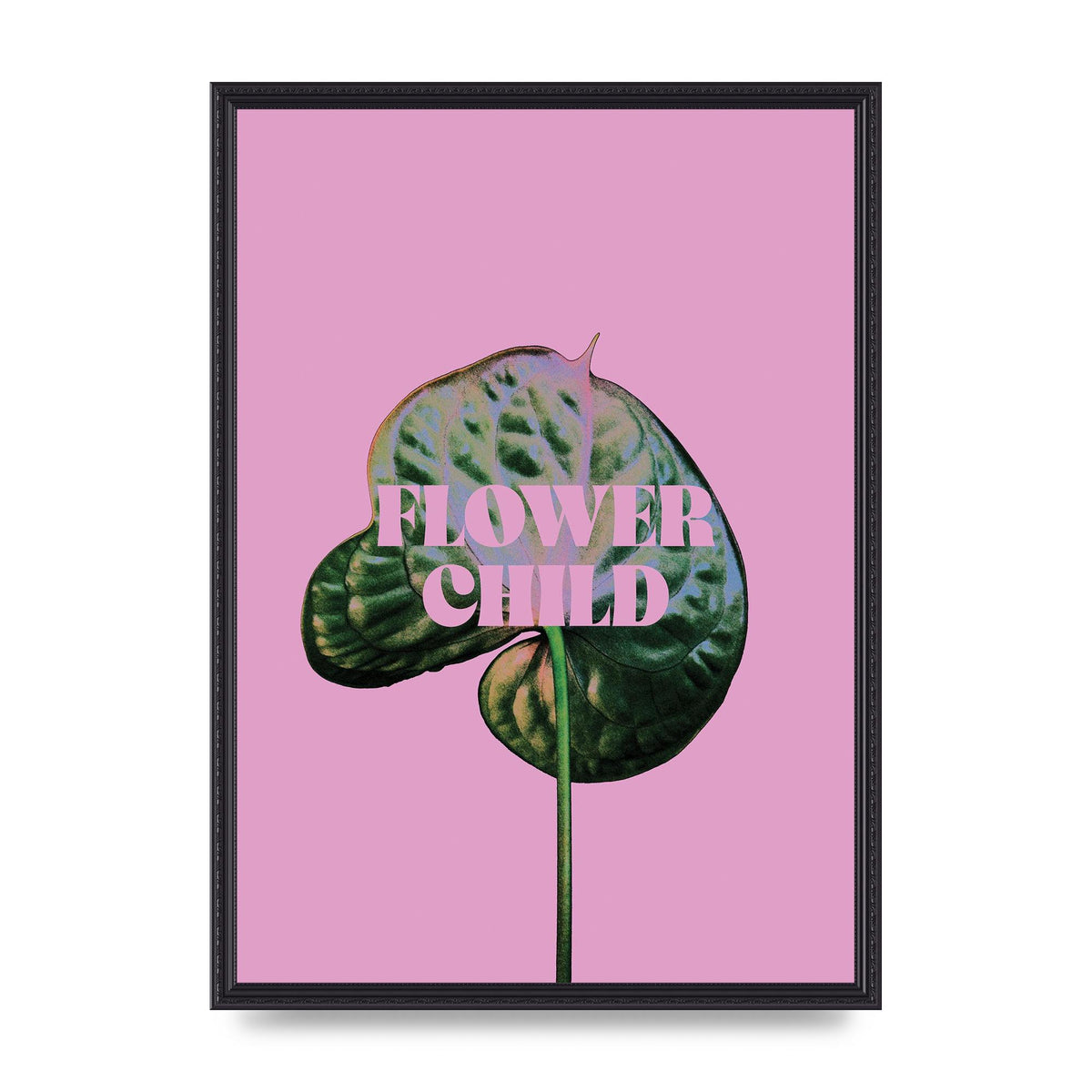Flower Child Pink Leaf" Wall Art - A2 framed
