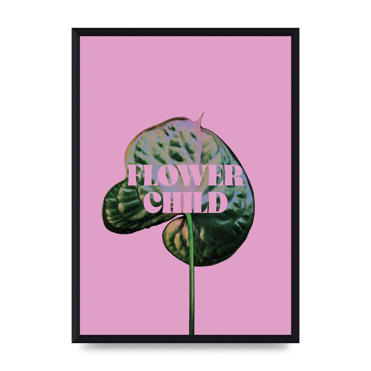 Flower Child Pink Leaf" Wall Art - A3 framed