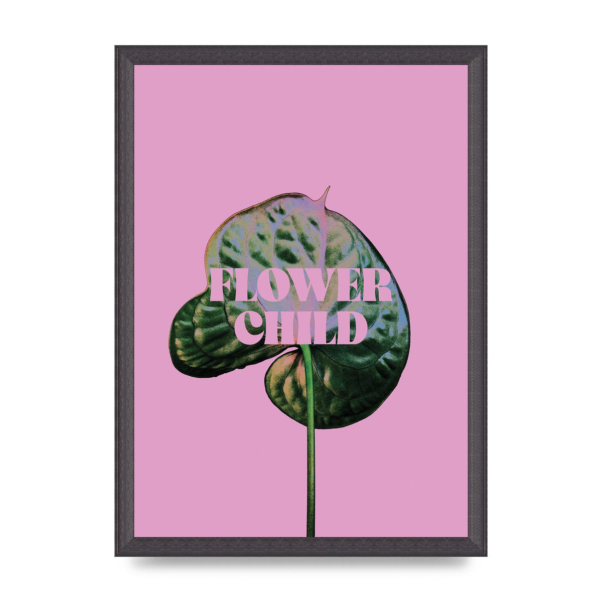 Flower Child Pink Leaf" Wall Art - A3 framed