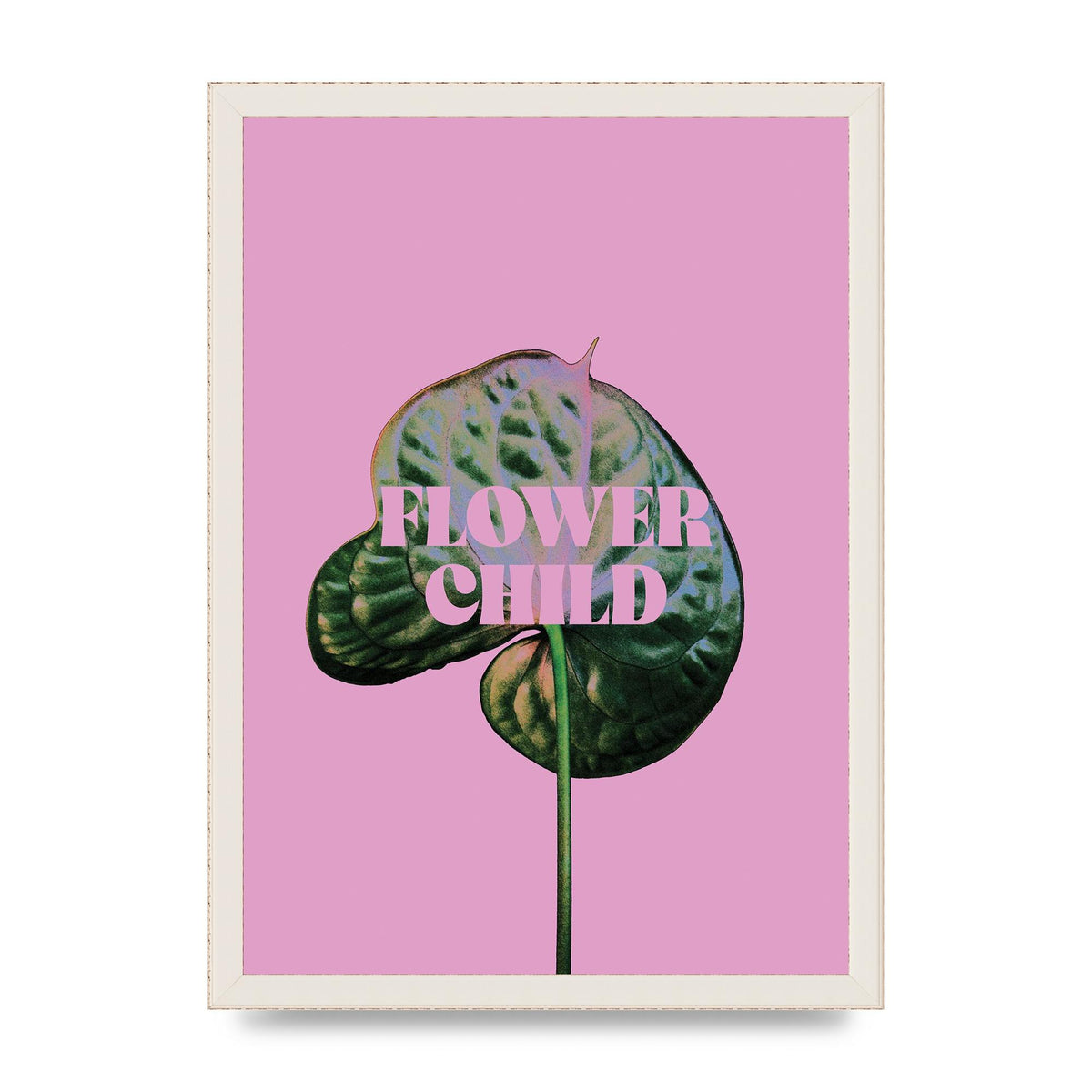 Flower Child Pink Leaf" Wall Art - A3 framed