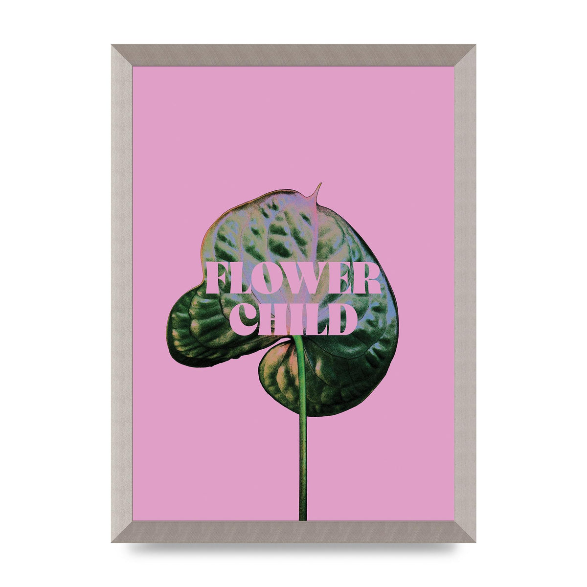 Flower Child Pink Leaf" Wall Art - A3 framed