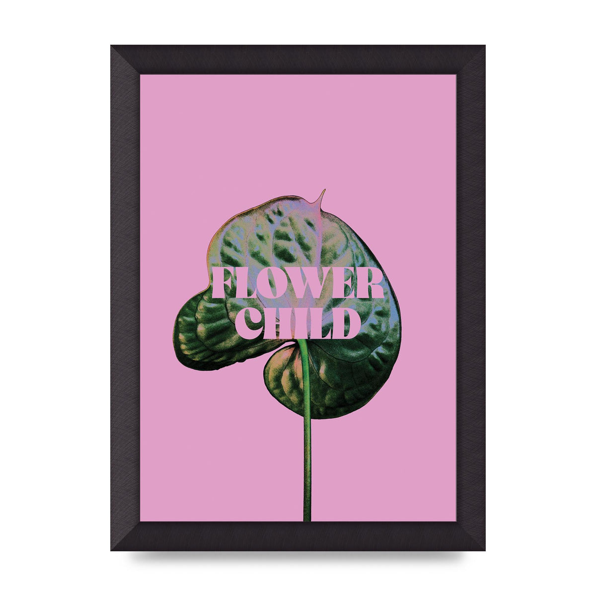 Flower Child Pink Leaf" Wall Art - A4 framed