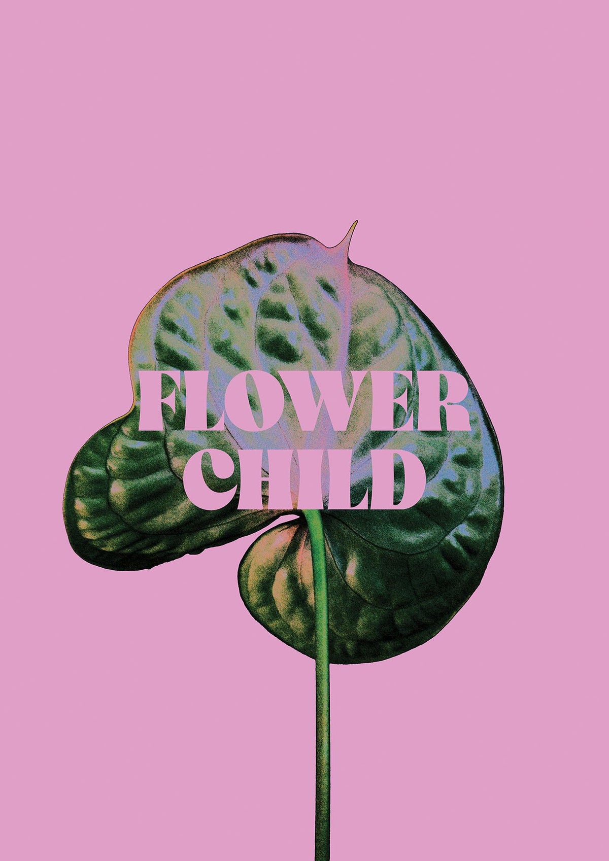 Flower Child Pink Leaf" Wall Art - detail