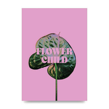 Flower Child Pink Leaf" Wall Art - unframed print