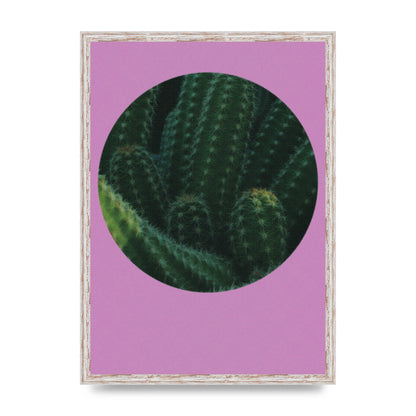 Halftone Cactus Pink Art For The Home - A2 framed