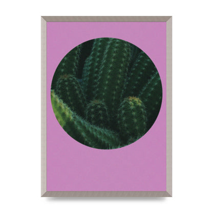 Halftone Cactus Pink Art For The Home - A2 framed