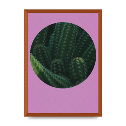 Halftone Cactus Pink Art For The Home - A2 framed