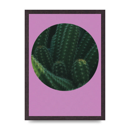 Halftone Cactus Pink Art For The Home - A3 framed