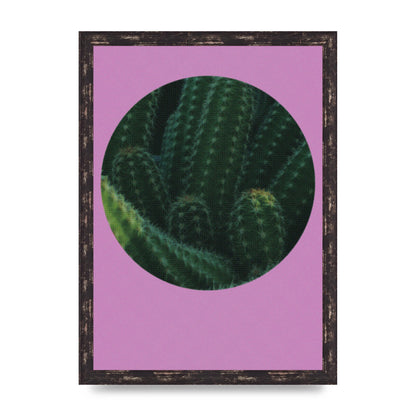 Halftone Cactus Pink Art For The Home - A3 framed