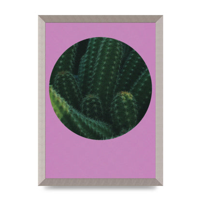 Halftone Cactus Pink Art For The Home - A3 framed