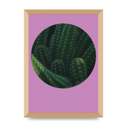 Halftone Cactus Pink Art For The Home - A3 framed