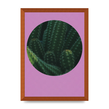 Halftone Cactus Pink Art For The Home - A3 framed