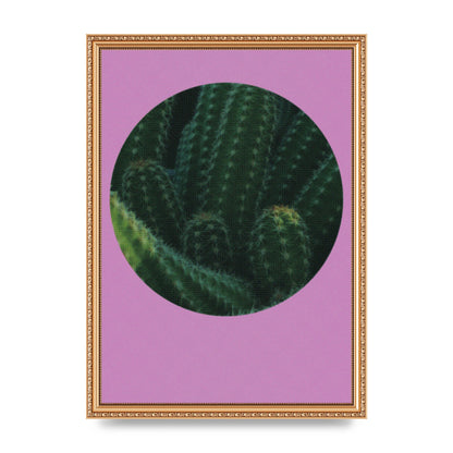 Halftone Cactus Pink Art For The Home - A3 framed