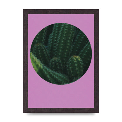 Halftone Cactus Pink Art For The Home - A4 framed