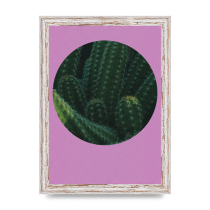 Halftone Cactus Pink Art For The Home - A4 framed