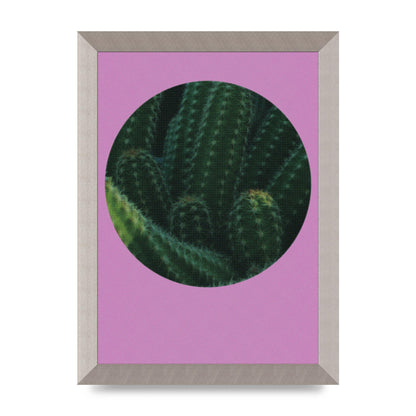 Halftone Cactus Pink Art For The Home - A4 framed