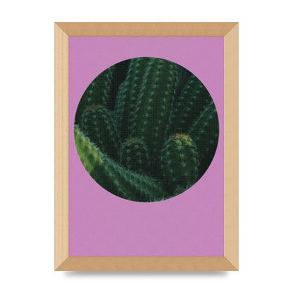 Halftone Cactus Pink Art For The Home - A4 framed