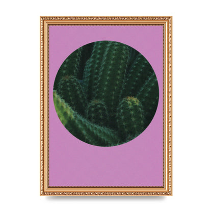 Halftone Cactus Pink Art For The Home - A4 framed