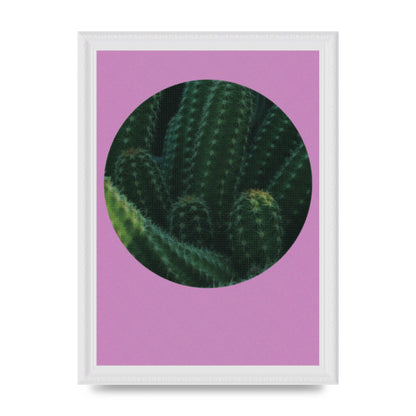 Halftone Cactus Pink Art For The Home - A4 framed