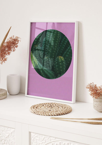 Halftone Cactus Pink Art For The Home - hall 1