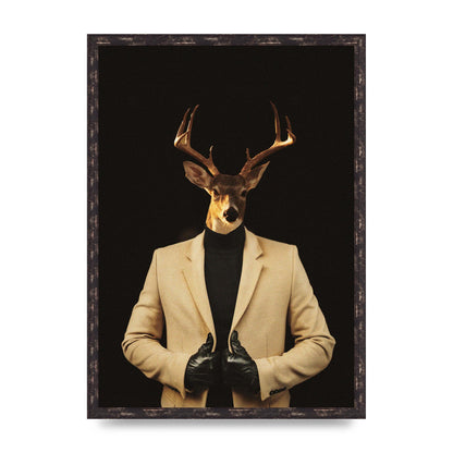 Deer Head Edit Wall Art - A2 framed