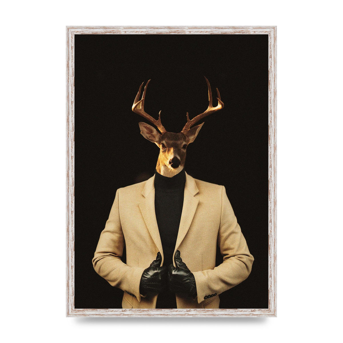 Deer Head Edit Wall Art - A2 framed