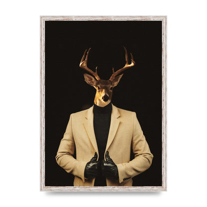 Deer Head Edit Wall Art - A2 framed