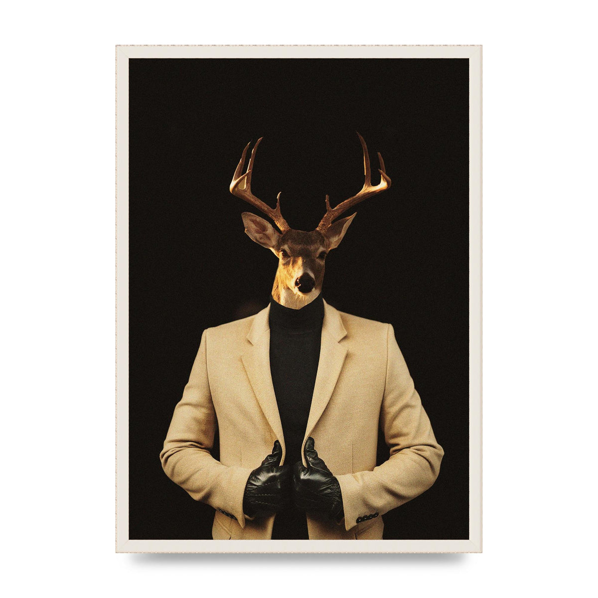 Deer Head Edit Wall Art - A2 framed