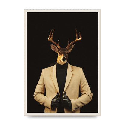 Deer Head Edit Wall Art - A2 framed