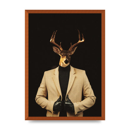 Deer Head Edit Wall Art - A2 framed