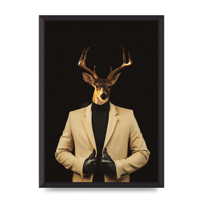Deer Head Edit Wall Art - A2 framed