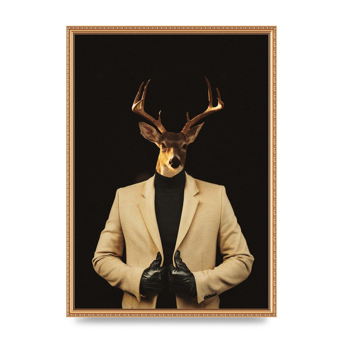 Deer Head Edit Wall Art - A2 framed