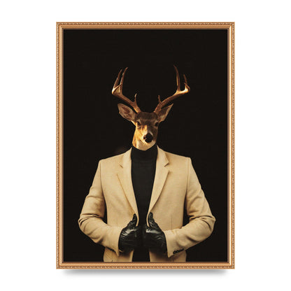 Deer Head Edit Wall Art - A2 framed