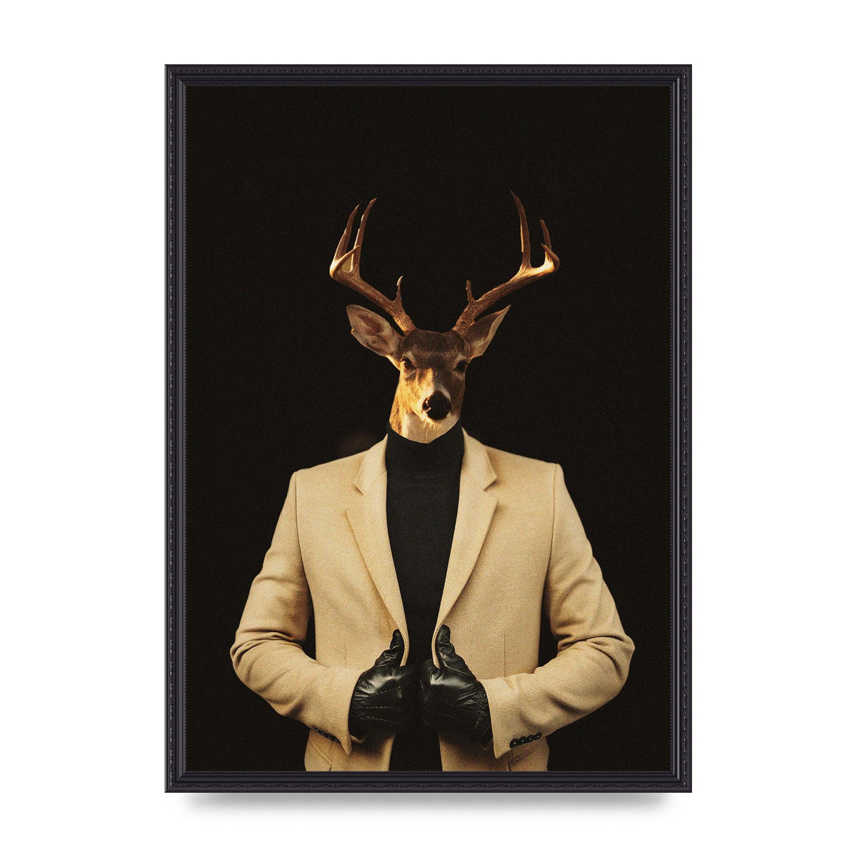 Deer Head Edit Wall Art - A2 framed