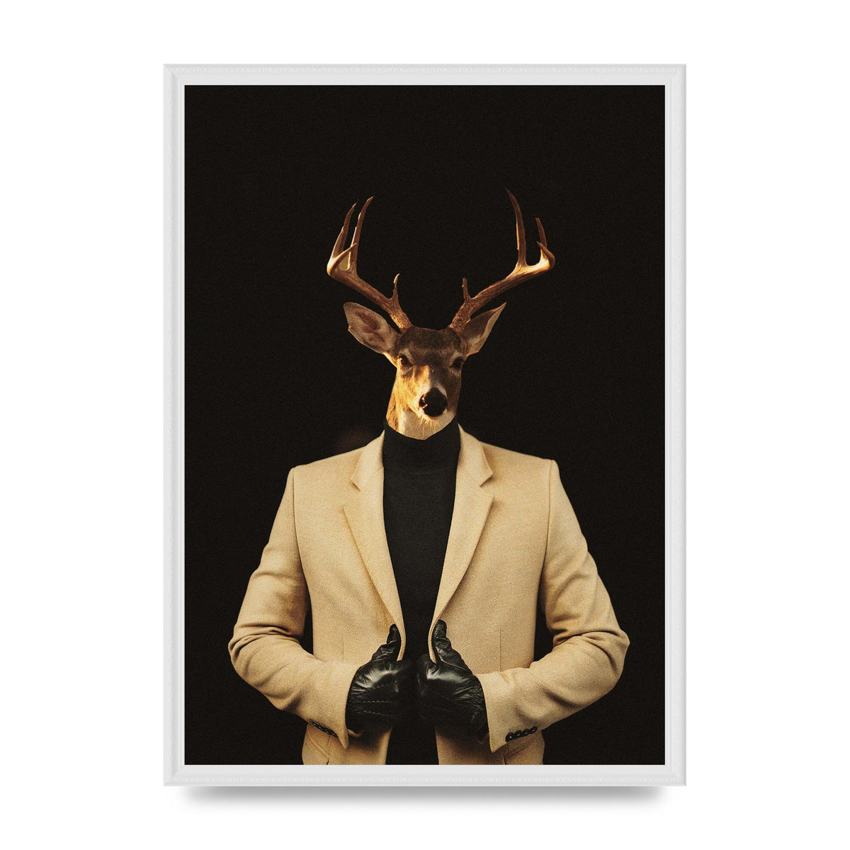 Deer Head Edit Wall Art - A2 framed