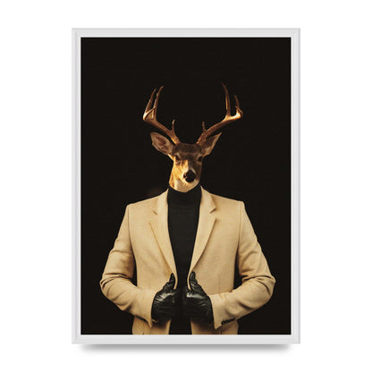 Deer Head Edit Wall Art - A2 framed