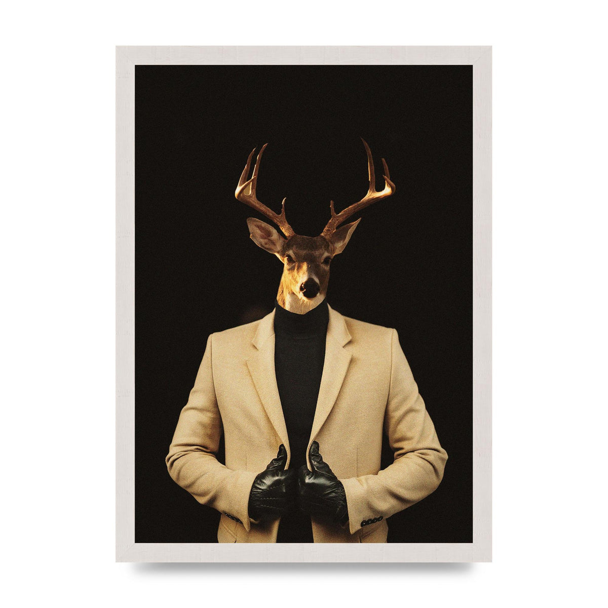 Deer Head Edit Wall Art - A3 framed