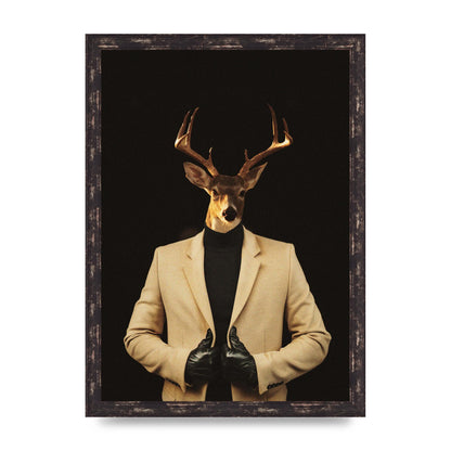 Deer Head Edit Wall Art - A3 framed