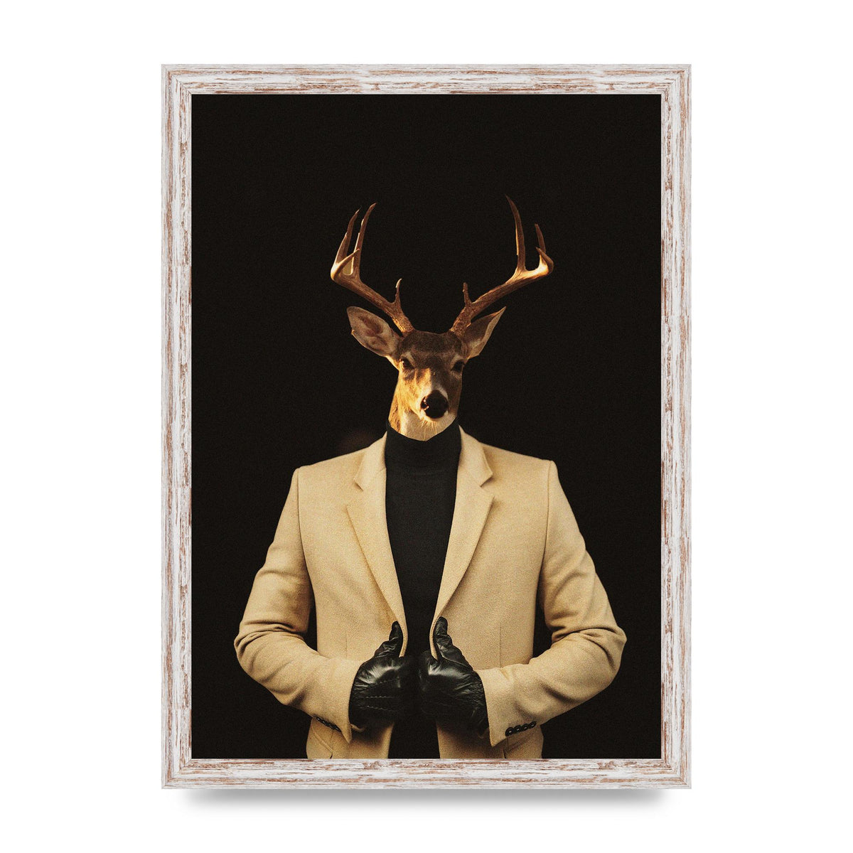 Deer Head Edit Wall Art - A3 framed