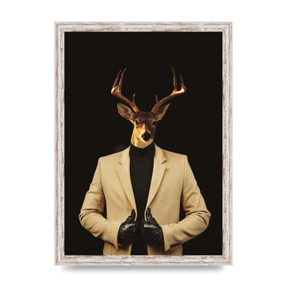 Deer Head Edit Wall Art - A3 framed
