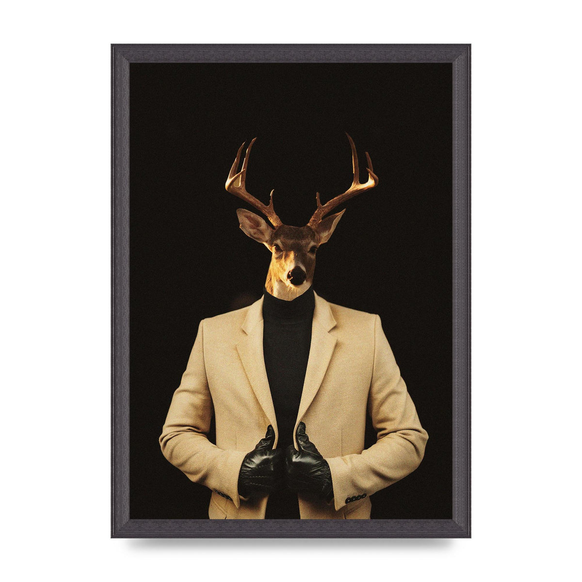 Deer Head Edit Wall Art - A3 framed