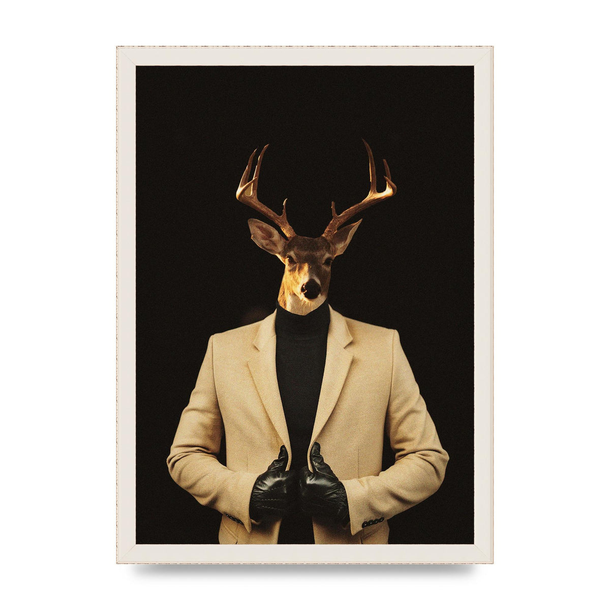 Deer Head Edit Wall Art - A3 framed