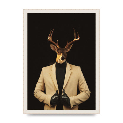Deer Head Edit Wall Art - A3 framed