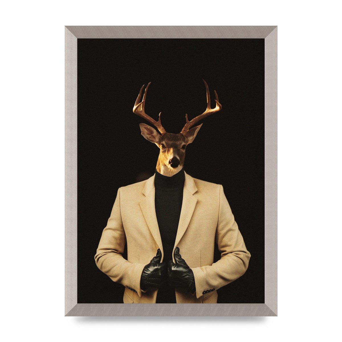 Deer Head Edit Wall Art - A3 framed