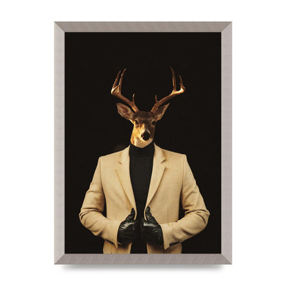 Deer Head Edit Wall Art - A3 framed