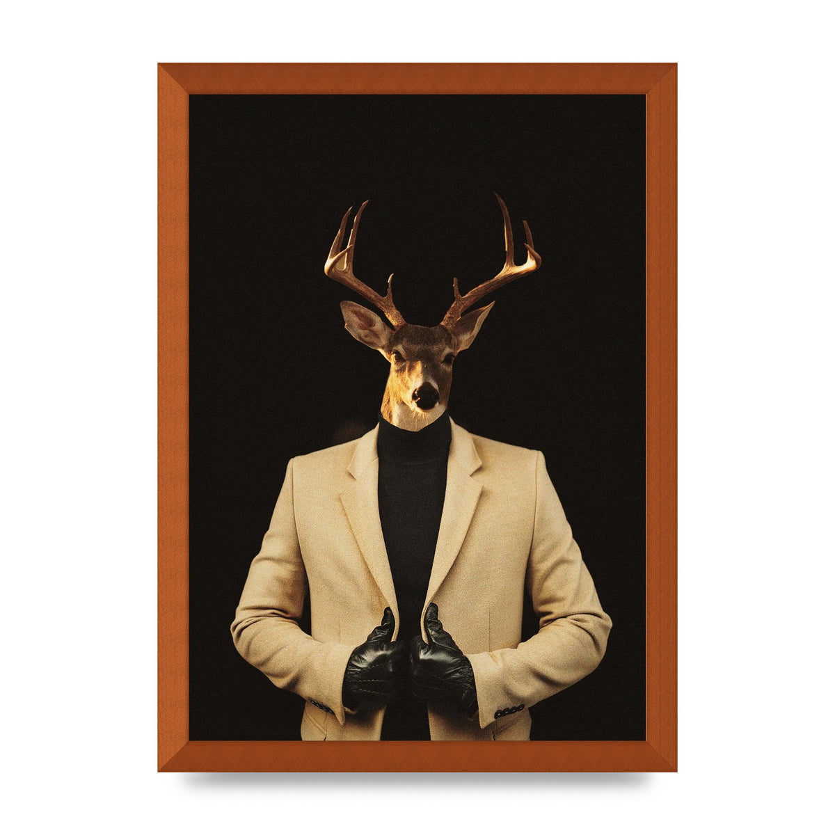 Deer Head Edit Wall Art - A3 framed