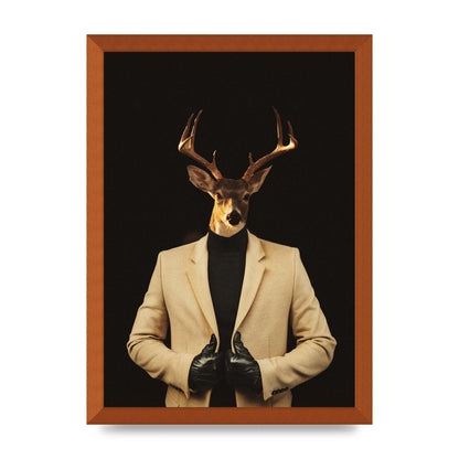Deer Head Edit Wall Art - A3 framed