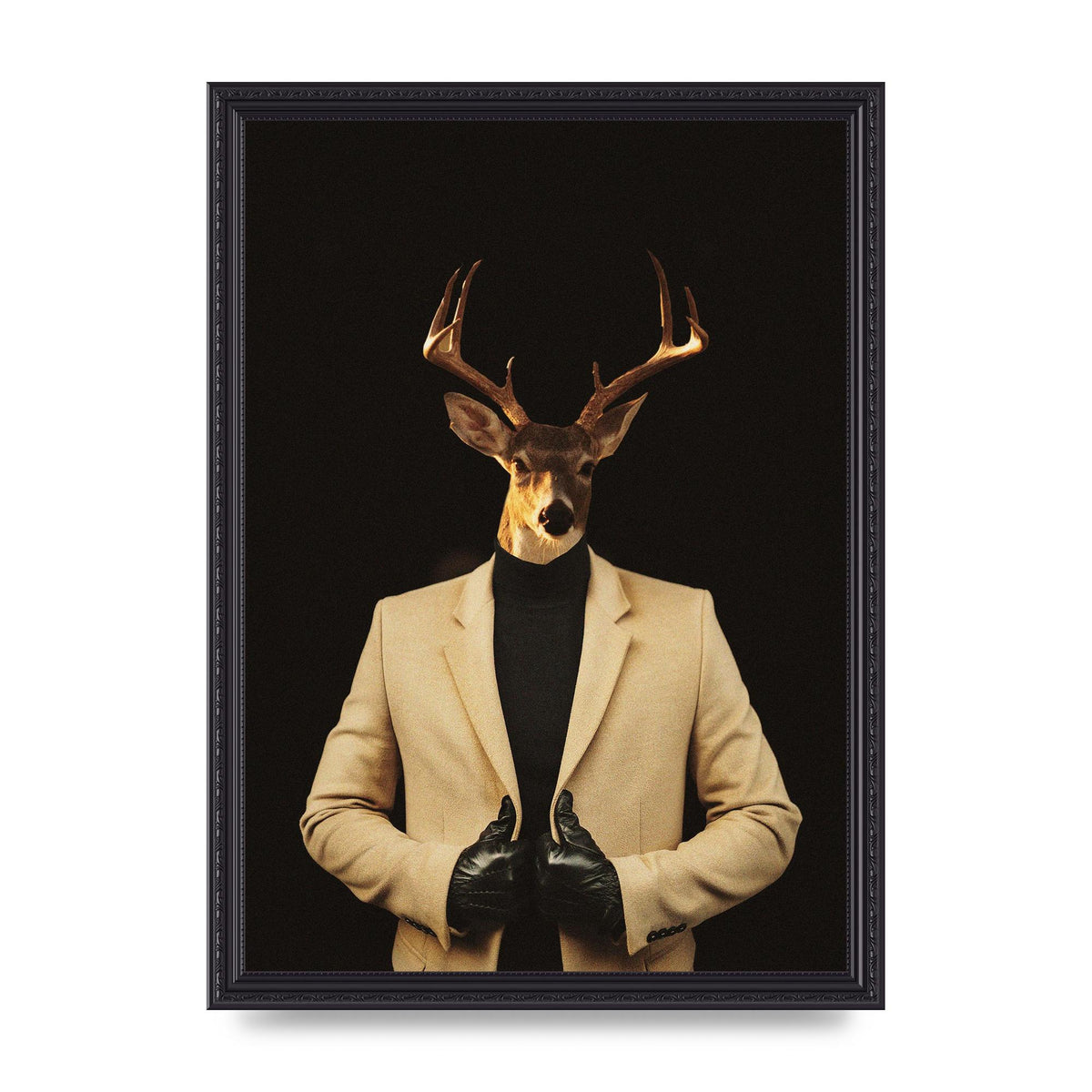Deer Head Edit Wall Art - A3 framed