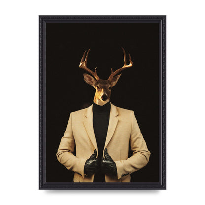 Deer Head Edit Wall Art - A3 framed